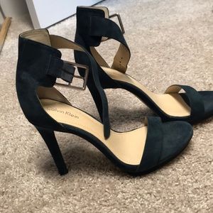 Calvin Klein Size 6- teal suede heels